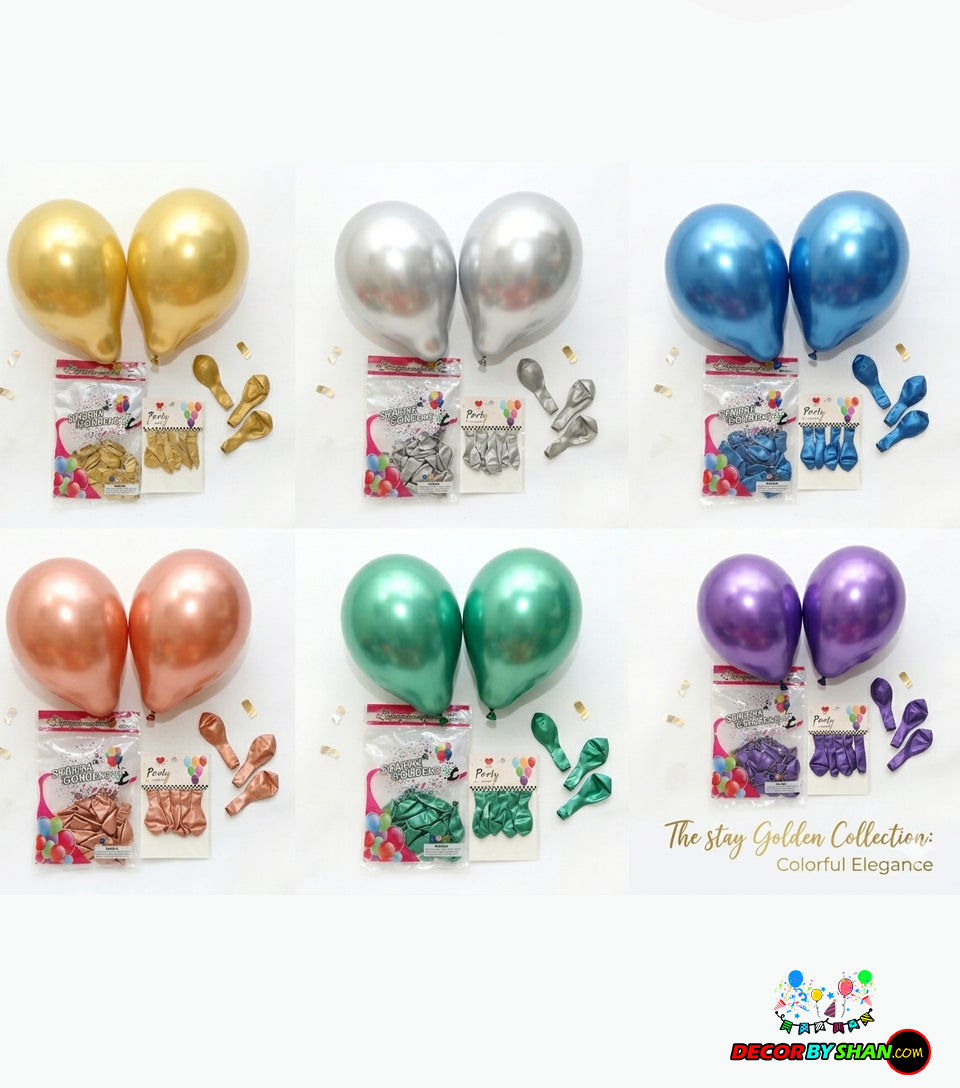 Balloons: Metallic Balloon Single Color 50pcs Pack