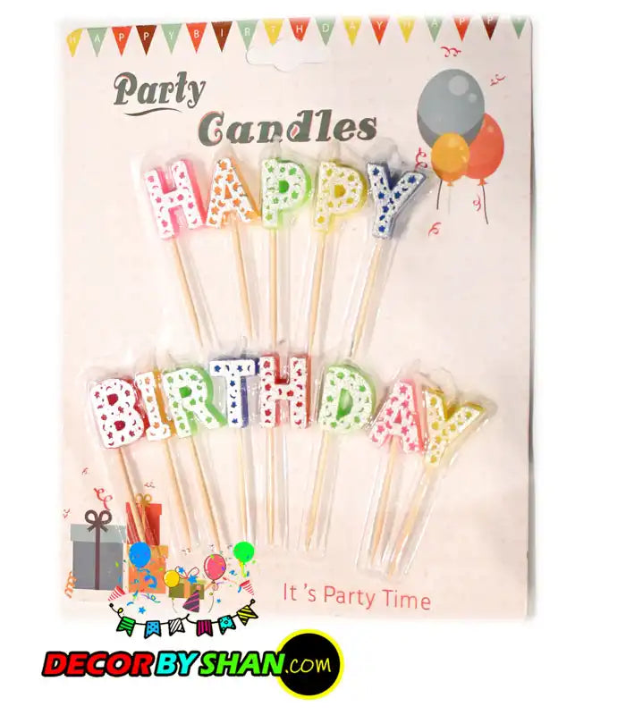 Happy Birthday Stick Candles Patta