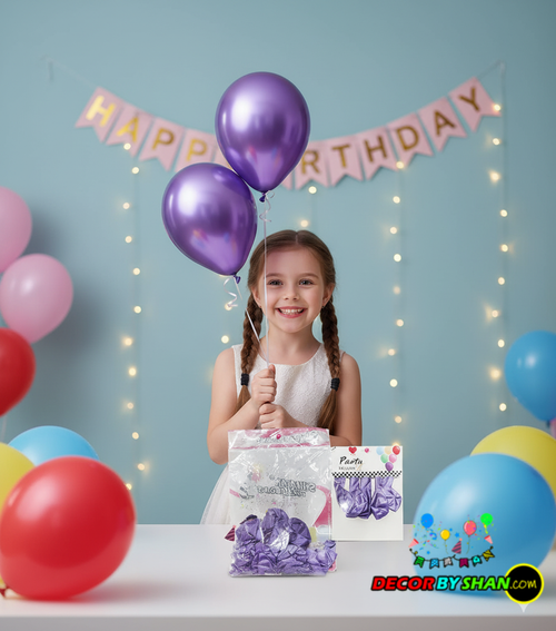 Balloons: Metallic Balloon Single Color 50pcs Pack