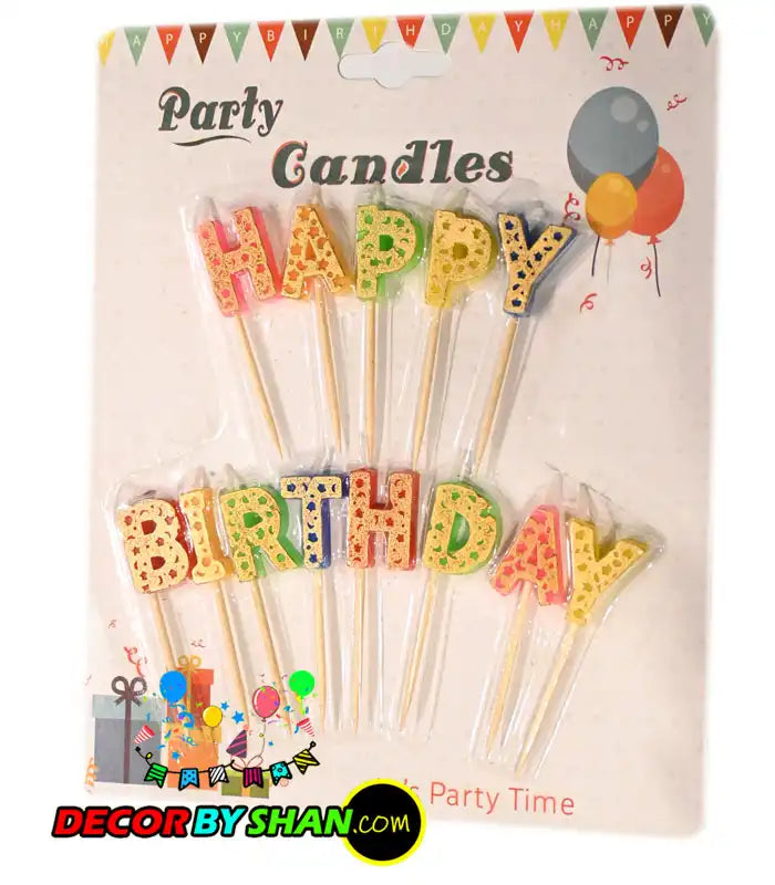 Happy Birthday Stick Candles Patta
