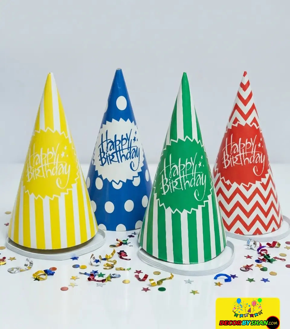 Happy Birthday Lining Polka Dots Lace Birthday Caps Medium