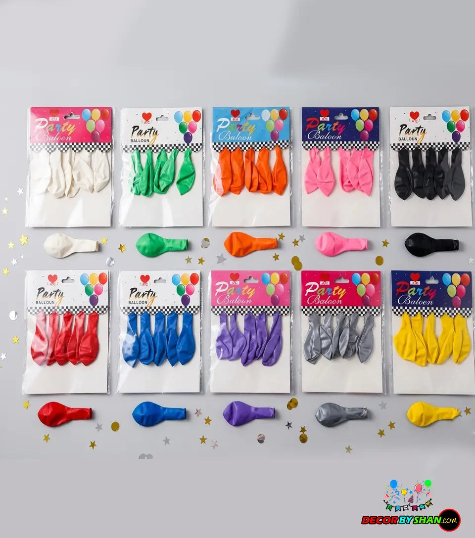 Balloon: Single Color Balloon 1.3G 5pcs Pack