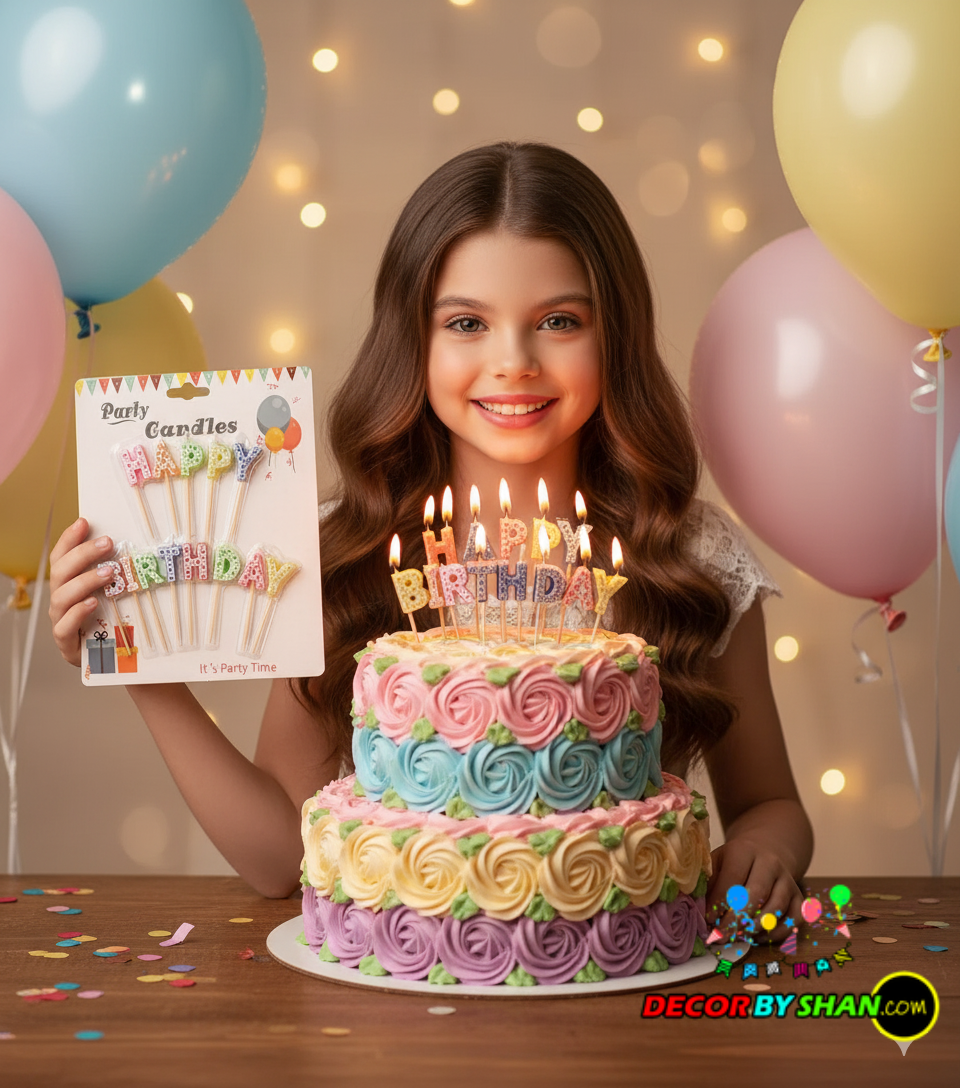 Happy Birthday Stick Candles Patta