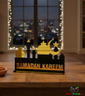 Ramadan Kareem Premium Gold & Black Acrylic Table Decor – Luxury 3D Desktop Centerpiece