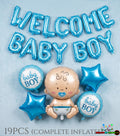 20-Pcs Welcome Baby Girl And Boy Foil Balloons Decoration Set