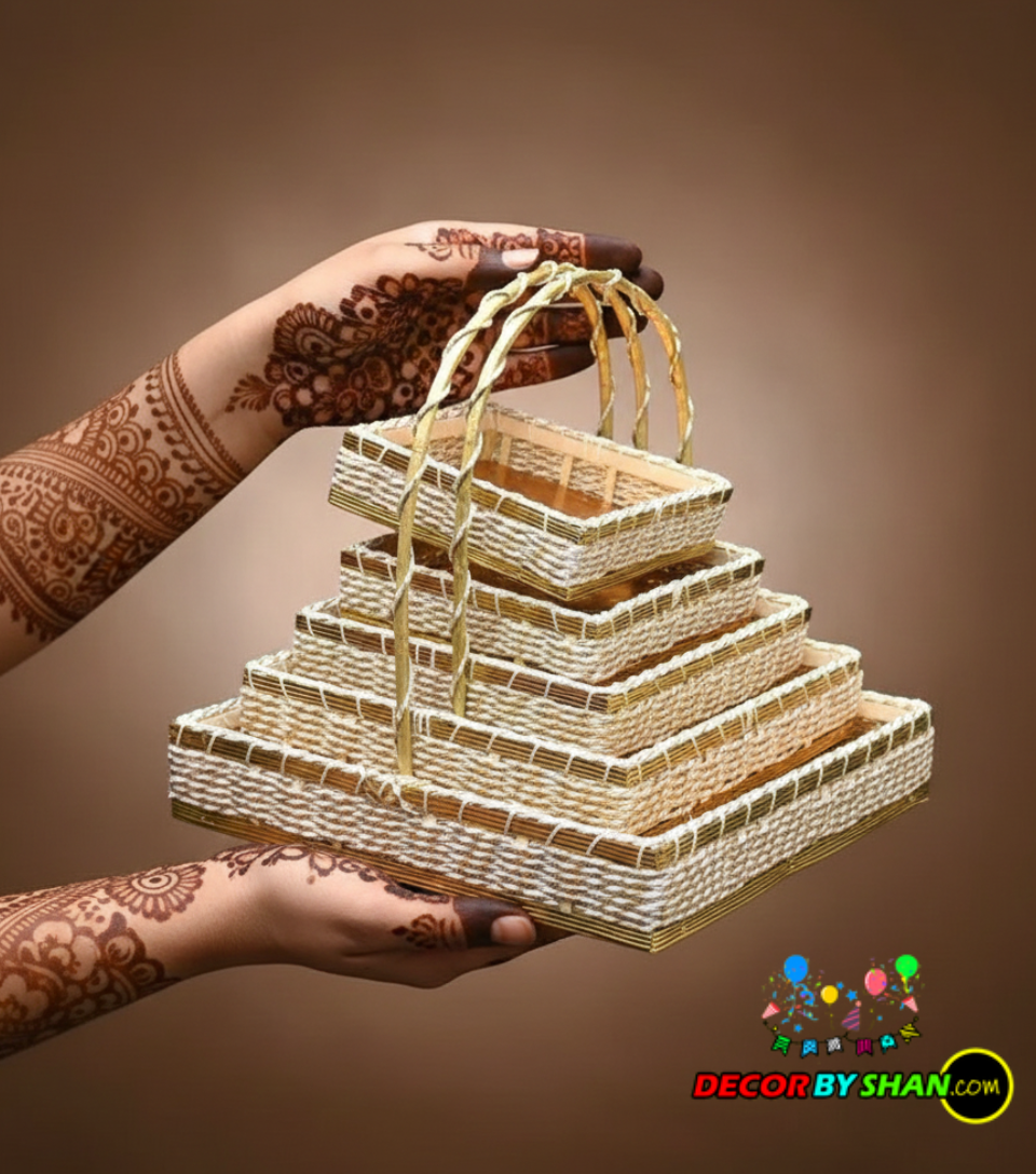 Square Shape Mehndi Tokri Sets