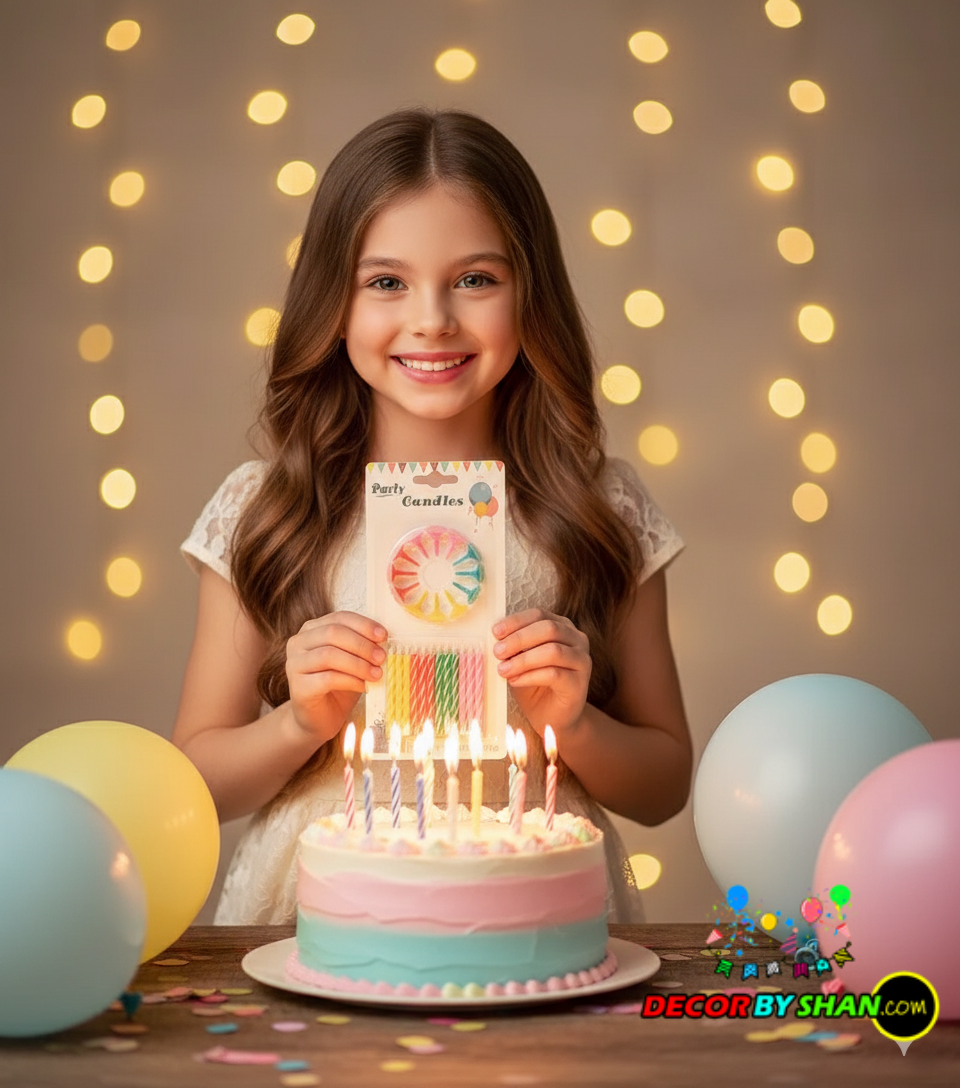 Churri Candles Gol Stand 24pcs/pack White Card