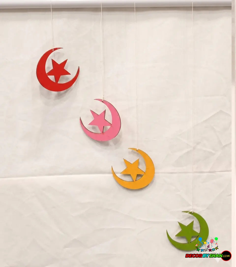 Star & Moon Hanging Décor 12Pcs/Pack