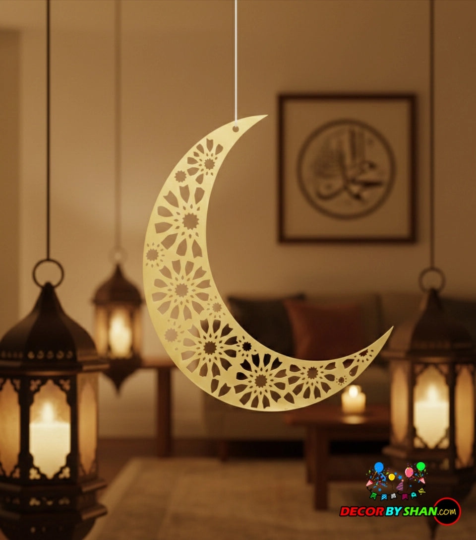 Premium Gold Color Ramadan Hanging Decor – Luxurious Islamic Wall Art 1Pcs/Pack