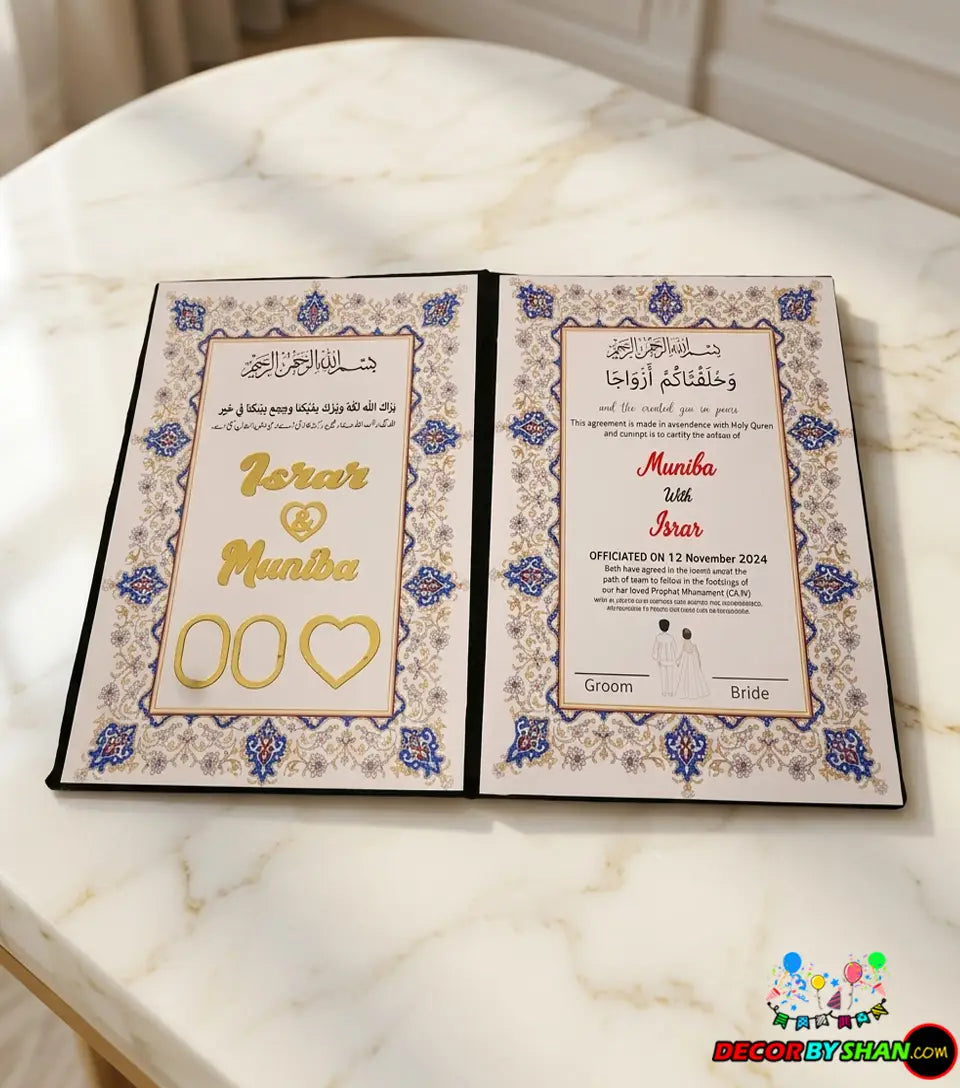 Customise Nikah Thumb Plates Album A3