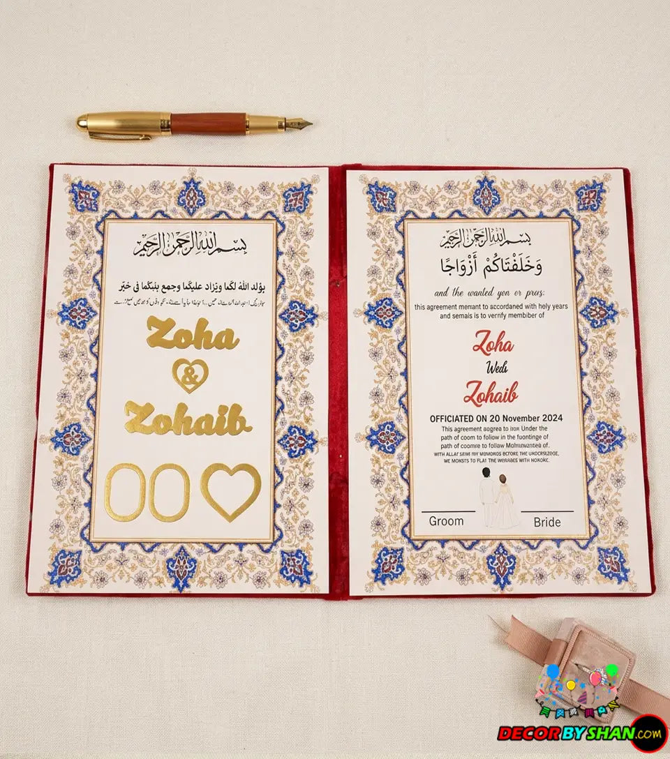 Customise Nikah Thumb Plates Album A3