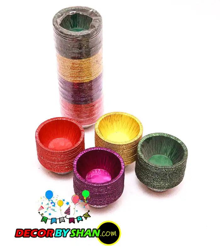 Disposable Almunium Koli Mix Color 100Pcs/Pack