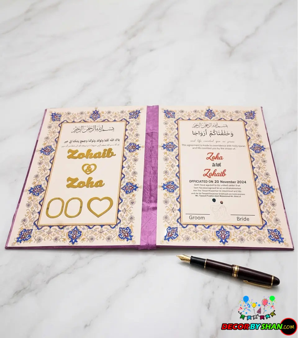 Customise Nikah Thumb Plates Album A3