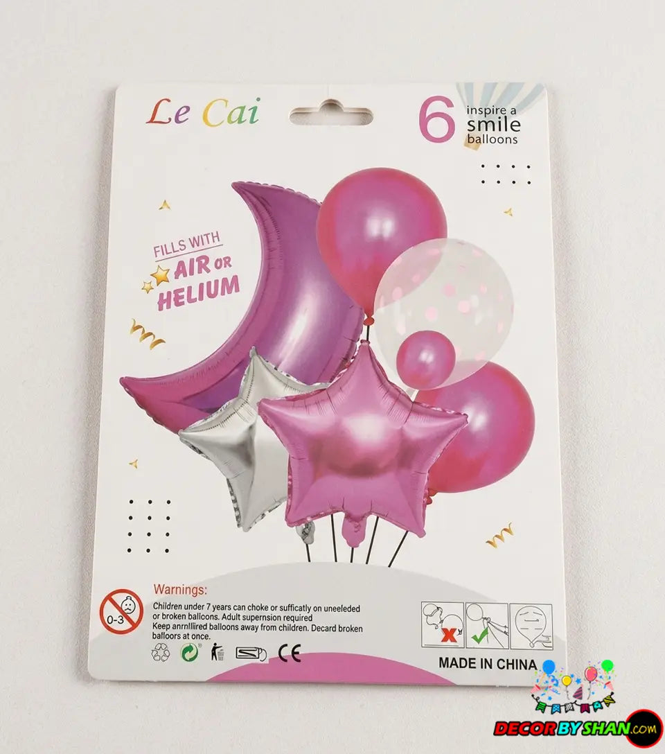 Confetti,Foil,Latex Baloon Card Set 6Pcs