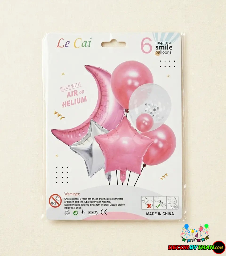 Confetti,Foil,Latex Baloon Card Set 6Pcs