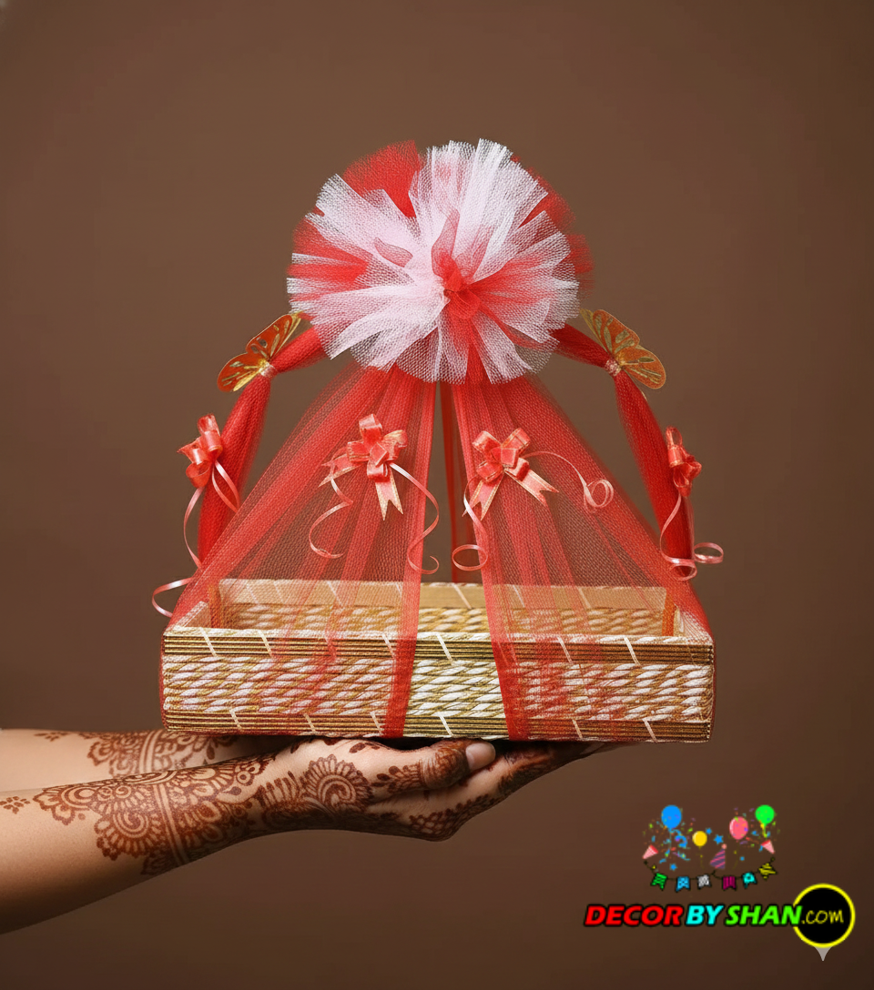 Square Tokri 18 Inch Decorated
