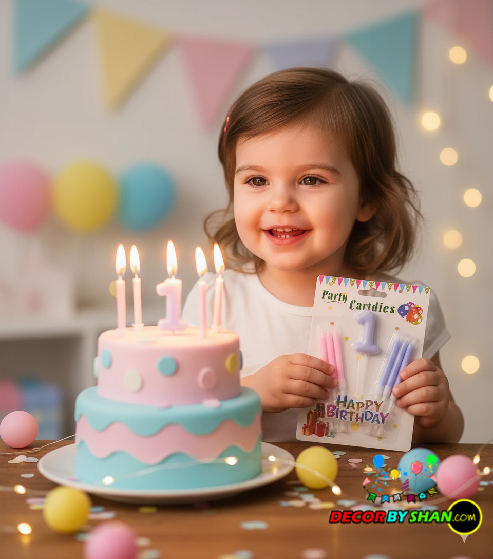 First Birthday Stand Candles