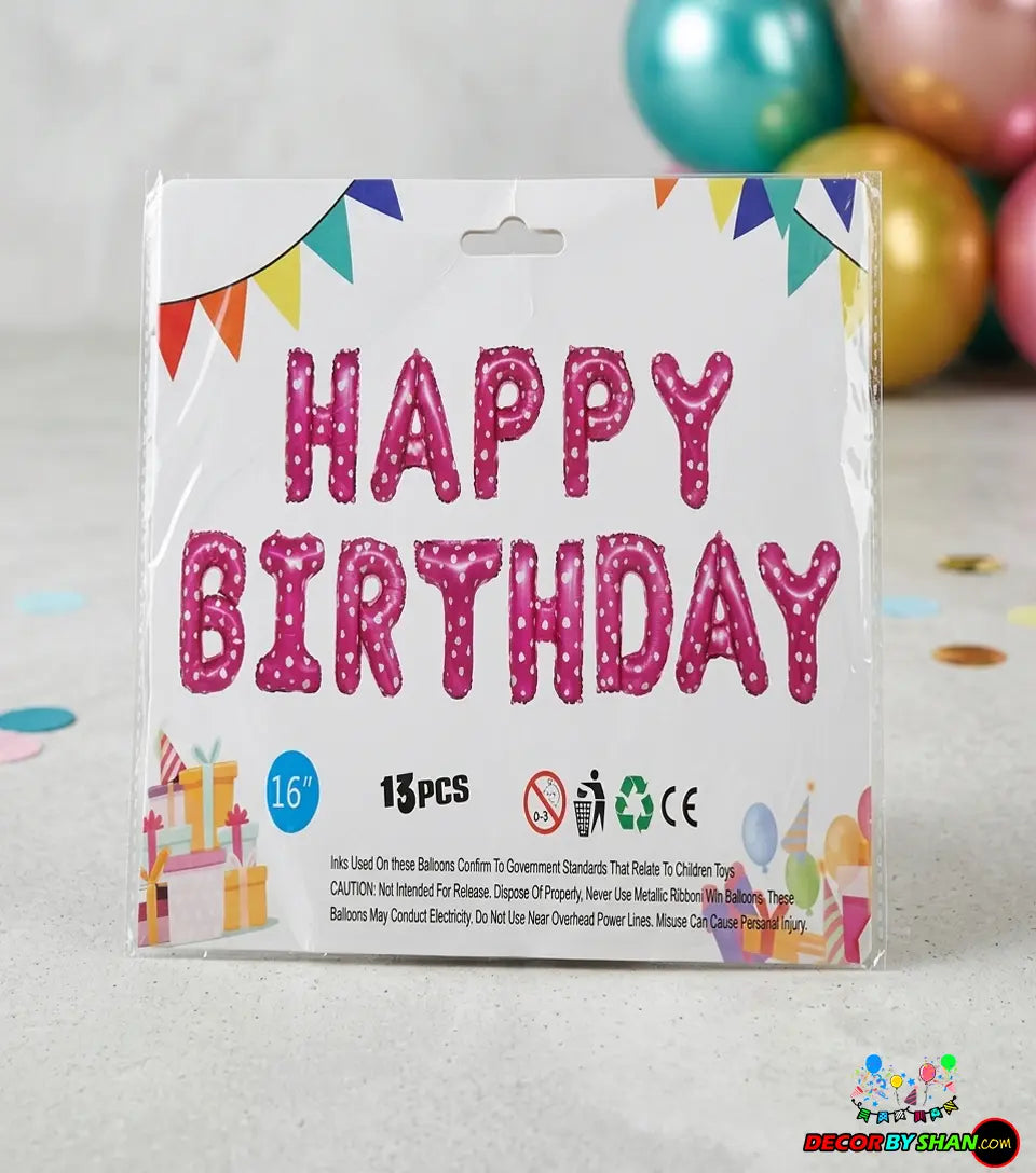 Happy Birthday Foil Baloon Set