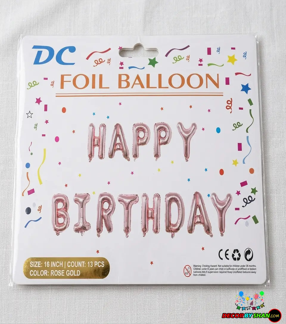 Happy Birthday Foil Baloon Set