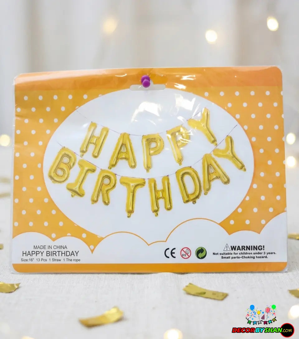 Happy Birthday Foil Baloon Set