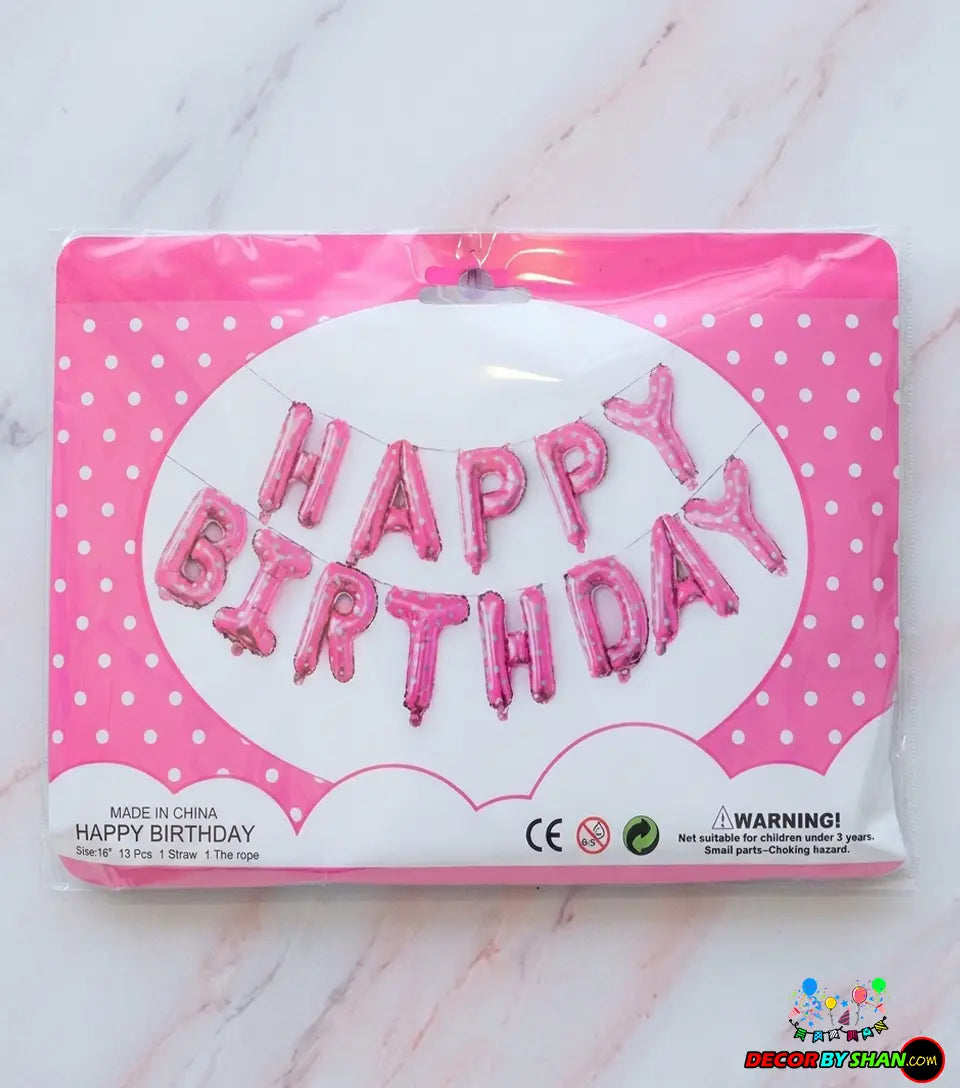 Happy Birthday Foil Baloon Set