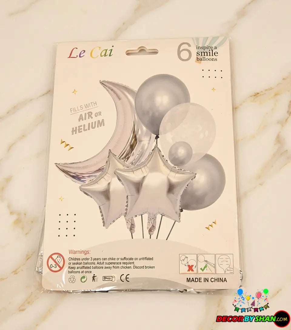 Confetti,Foil,Latex Baloon Card Set 6Pcs
