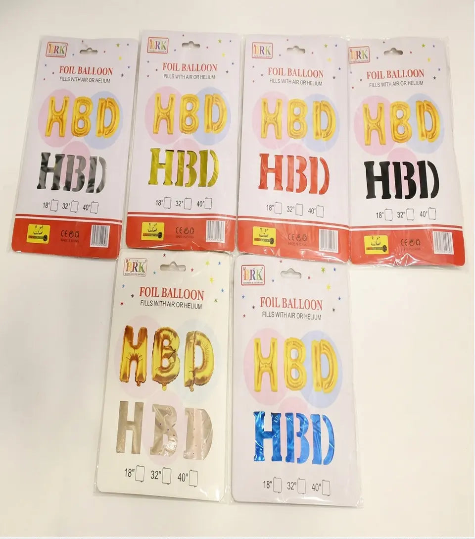 HBD Foil Balloon Set