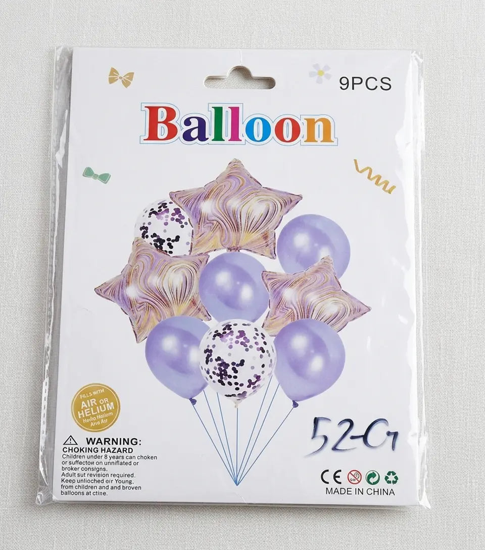Confetti,Foil,Latex  Baloon Card Set 9Pcs