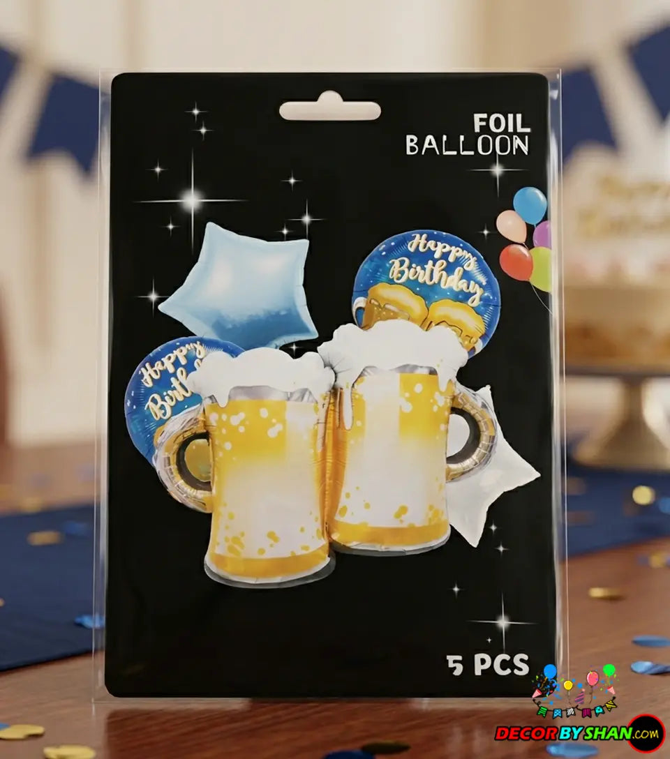 Happy Birthday Foil Baloon Sets 5Pcs