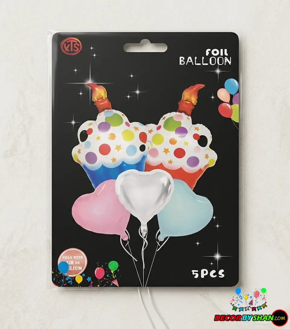 Happy Birthday Foil Baloon Sets 5Pcs