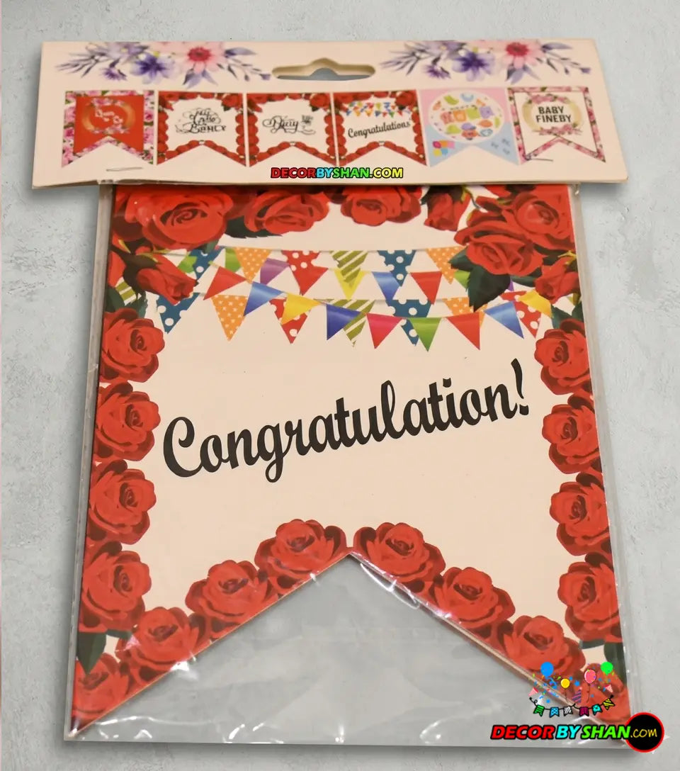 Congratulation Letter Banner 6Pcs