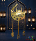 Premium Golden Color Ramadan Mubarak Hanging – Elegant Crescent