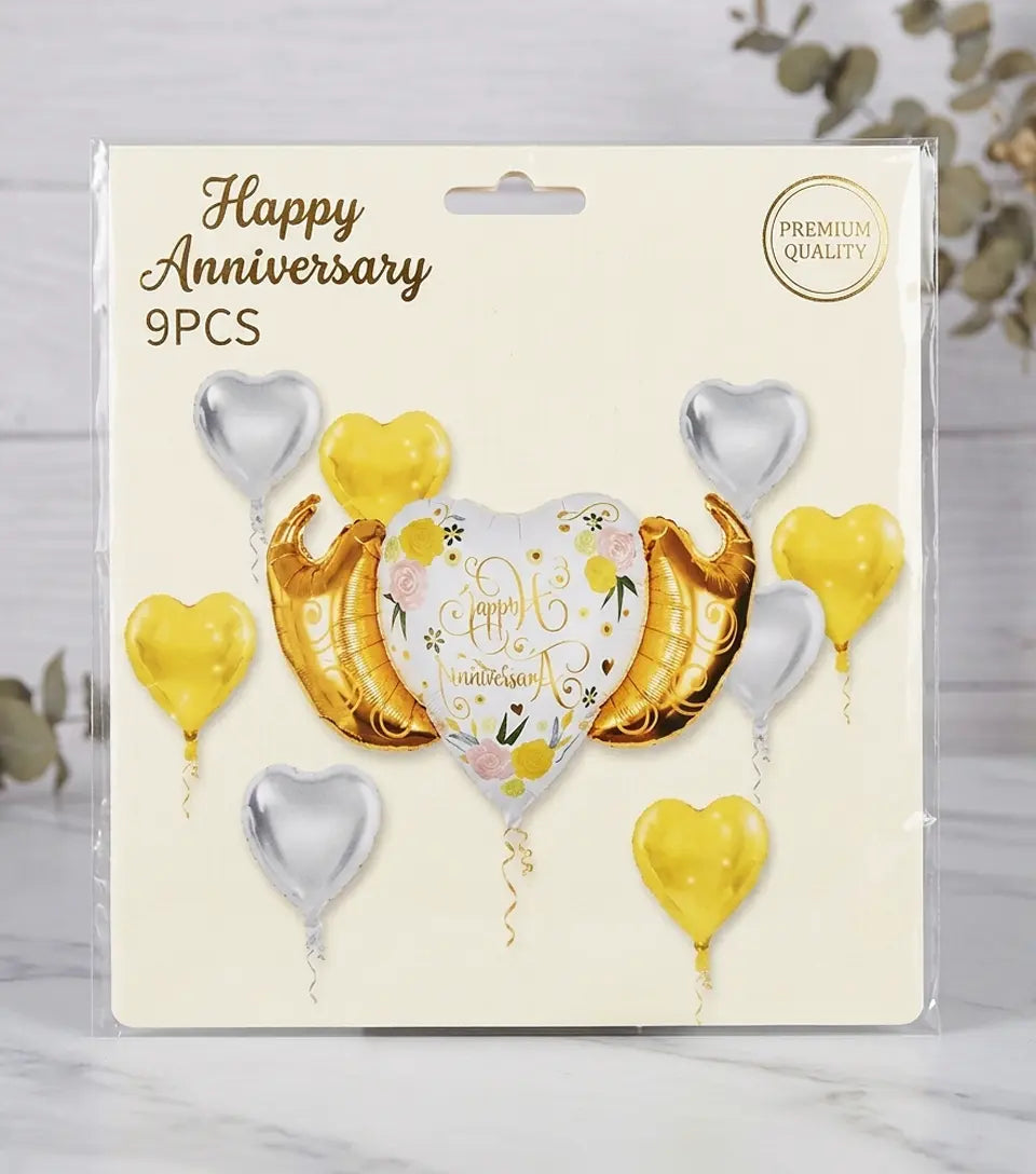 Happy Aniversary Foil Balloon Set 5Pcs