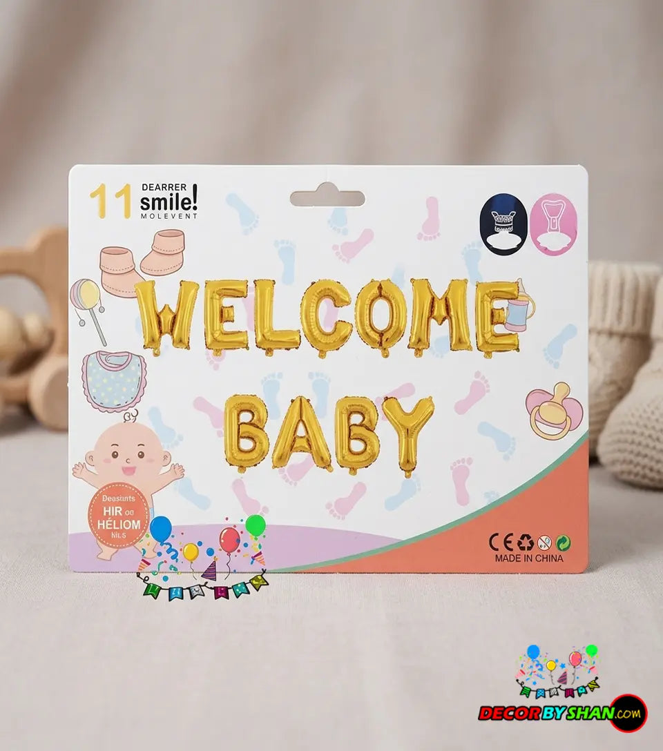 Welcome Baby Foil Balloon Set