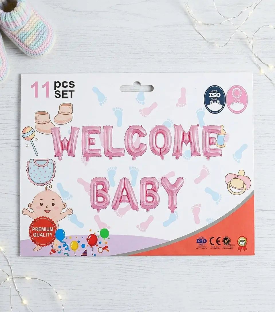 Welcome Baby Foil Balloon Set