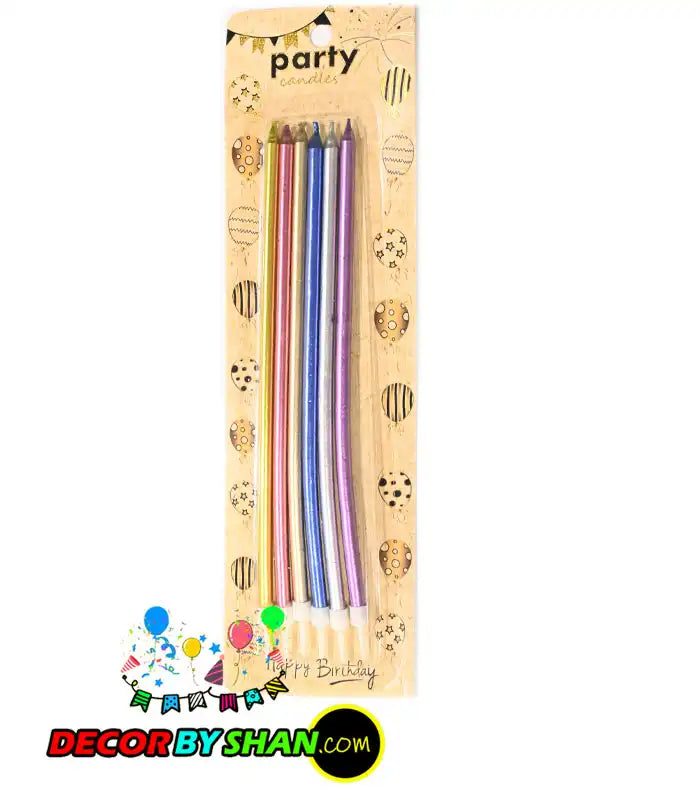 Pencil Candles Stand Metallic Golden Silver 12pcs/pack