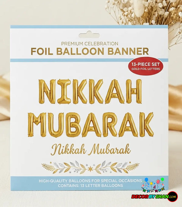Nikkah Mubarak Foil Balloons Set