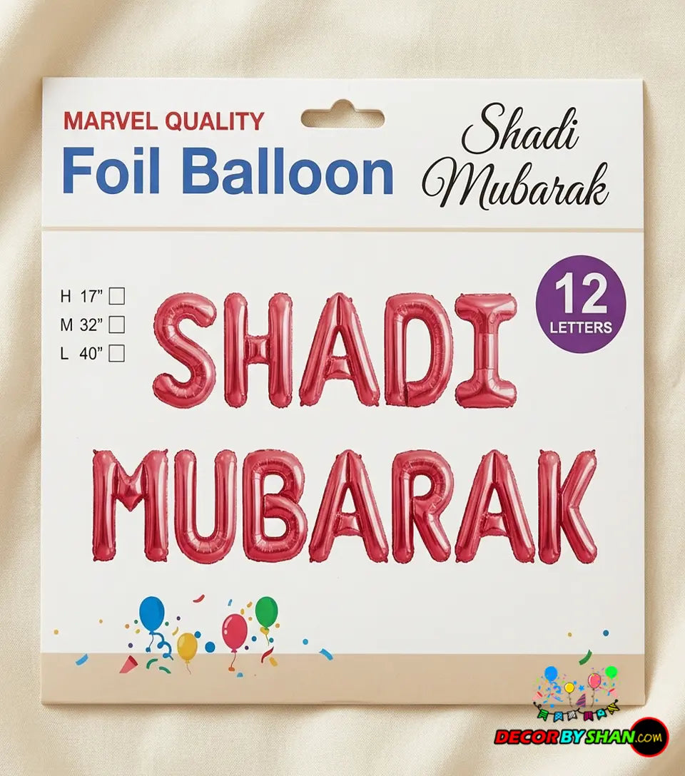 Shadi Mubarak Foil Balloons Set