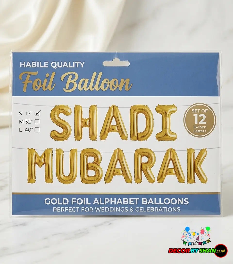 Shadi Mubarak Foil Balloons Set