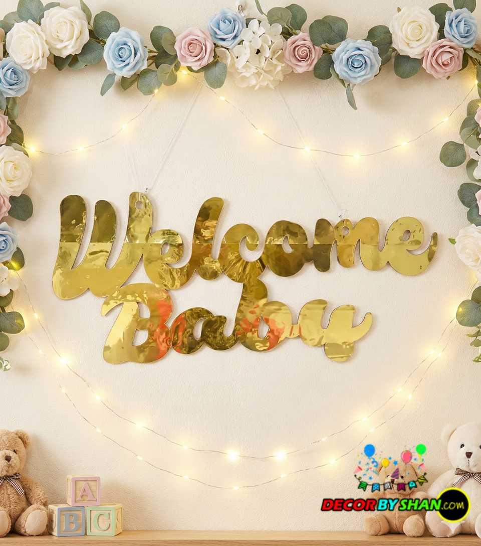 Welcome Baby Stage Background Writing