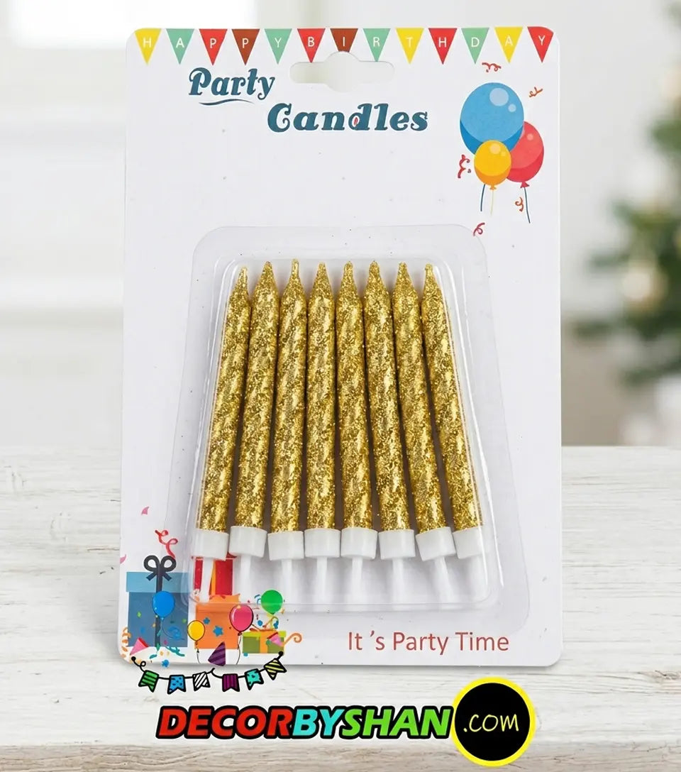 Churri Candles Stand Glitter 8pcs/pack