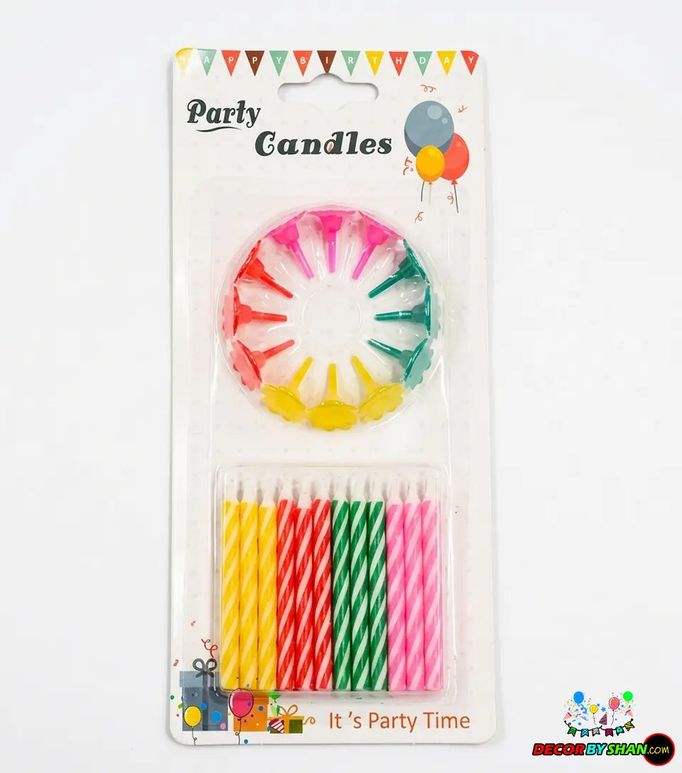 Churri Candles Gol Stand 24pcs/pack White Card