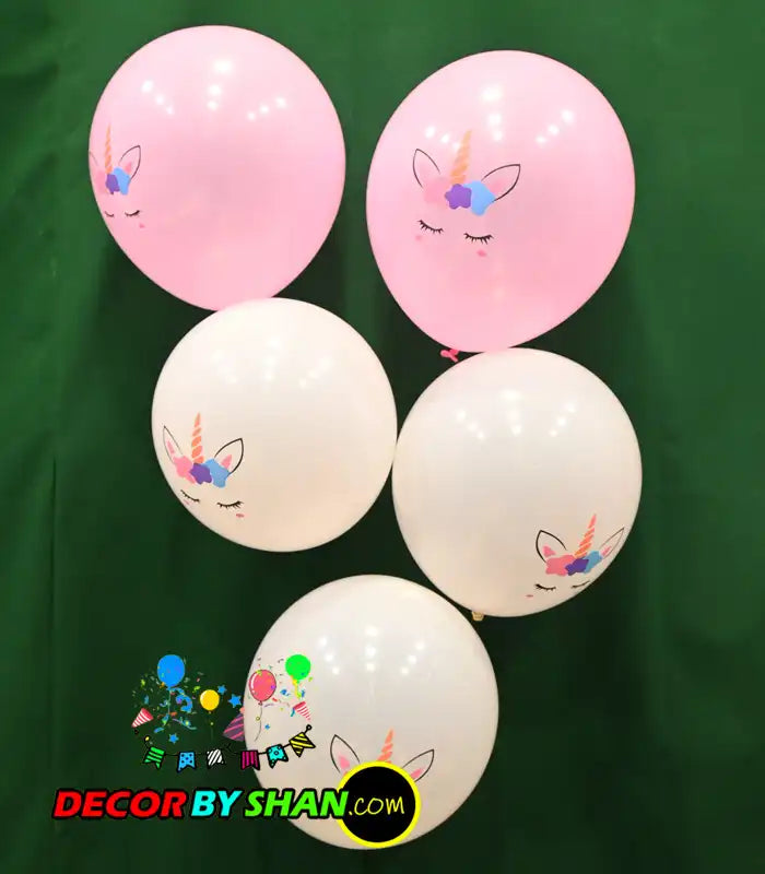 Balloons: Unicorn Face Balloons Card 2.8g 5pcs/pack