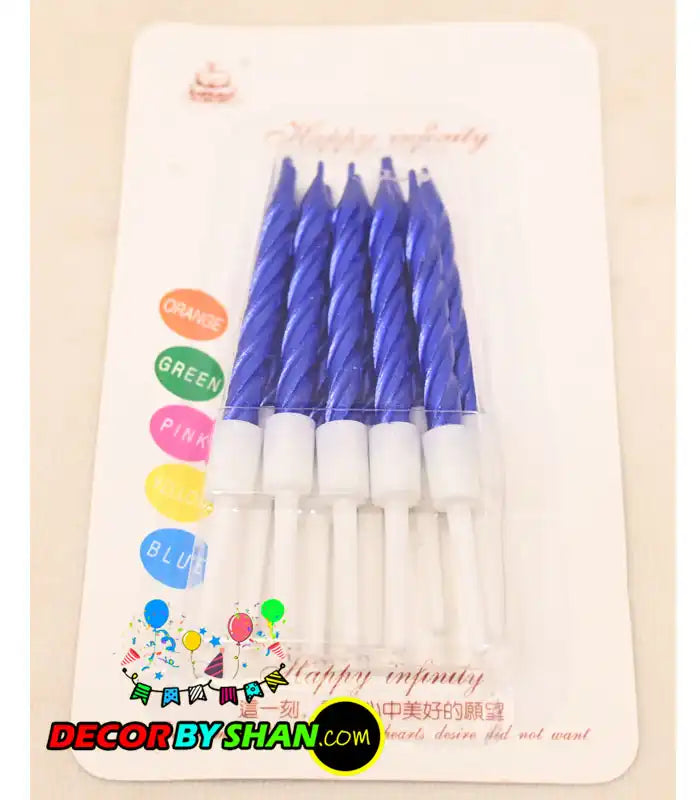 Stand Candles Metallic Color Small 10pcs