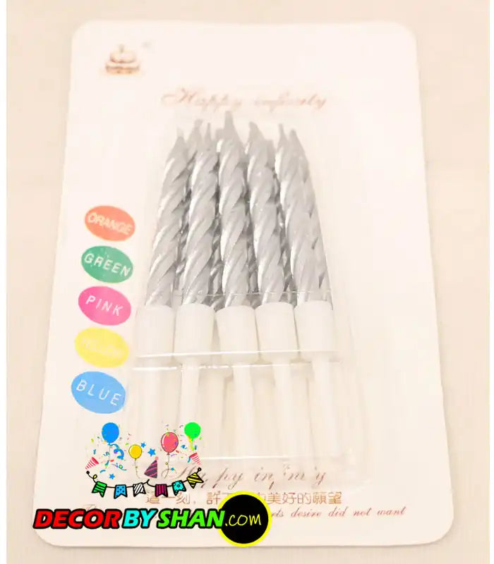 Stand Candles Metallic Color Small 10pcs