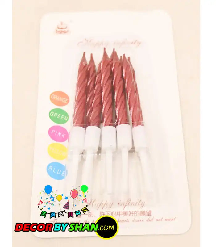 Stand Candles Metallic Color Small 10pcs