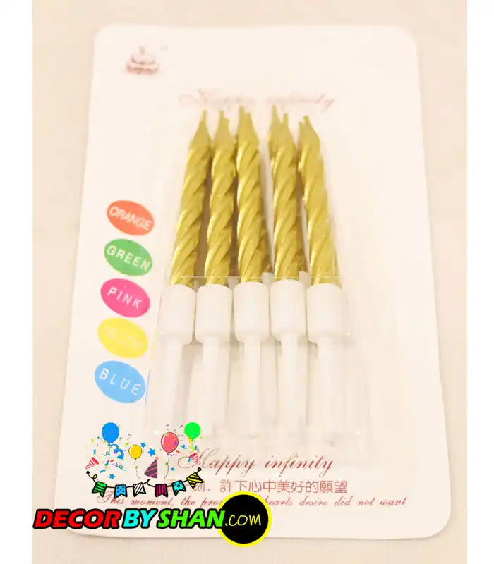 Stand Candles Metallic Color Small 10pcs