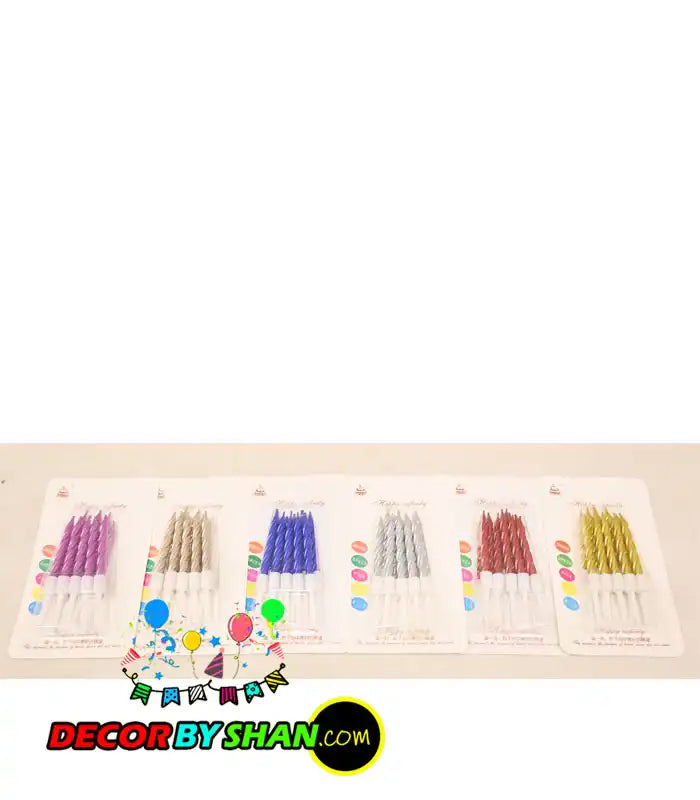 Stand Candles Metallic Color Small 10pcs