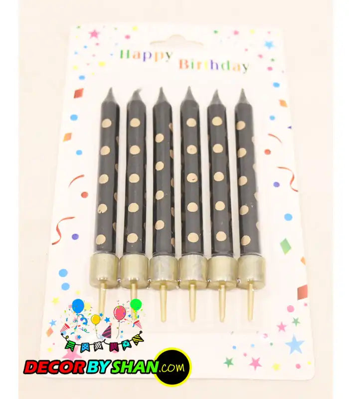 Pencil Candles Stand Metallic Small 6pcs/pack