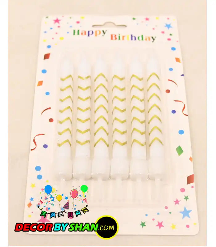 Pencil Candles Stand Metallic Small 6pcs/pack